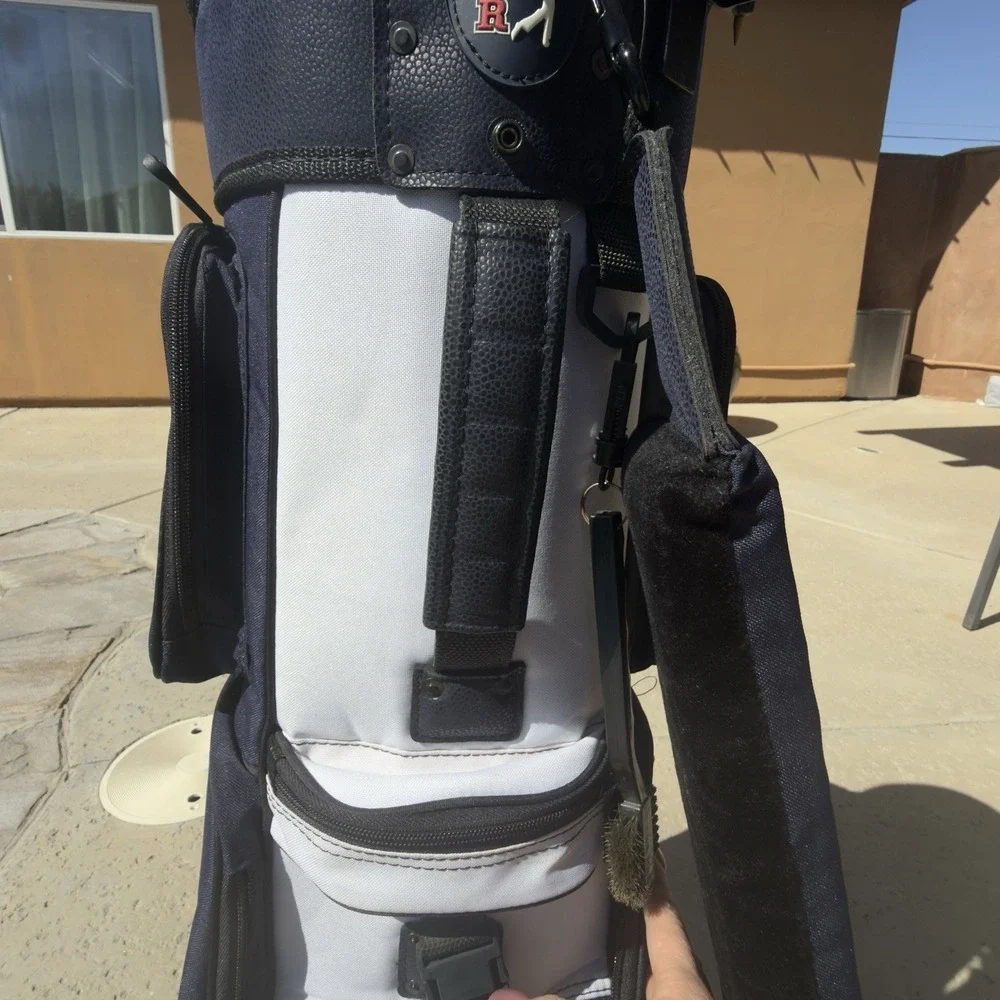 PGA Tour Golf Bag Baby Blue And White Leather And Fabric Great Condition